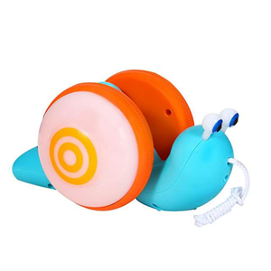 حلزون موزیکال طناب دار آبی pull - along snail toy -اسباب بازی